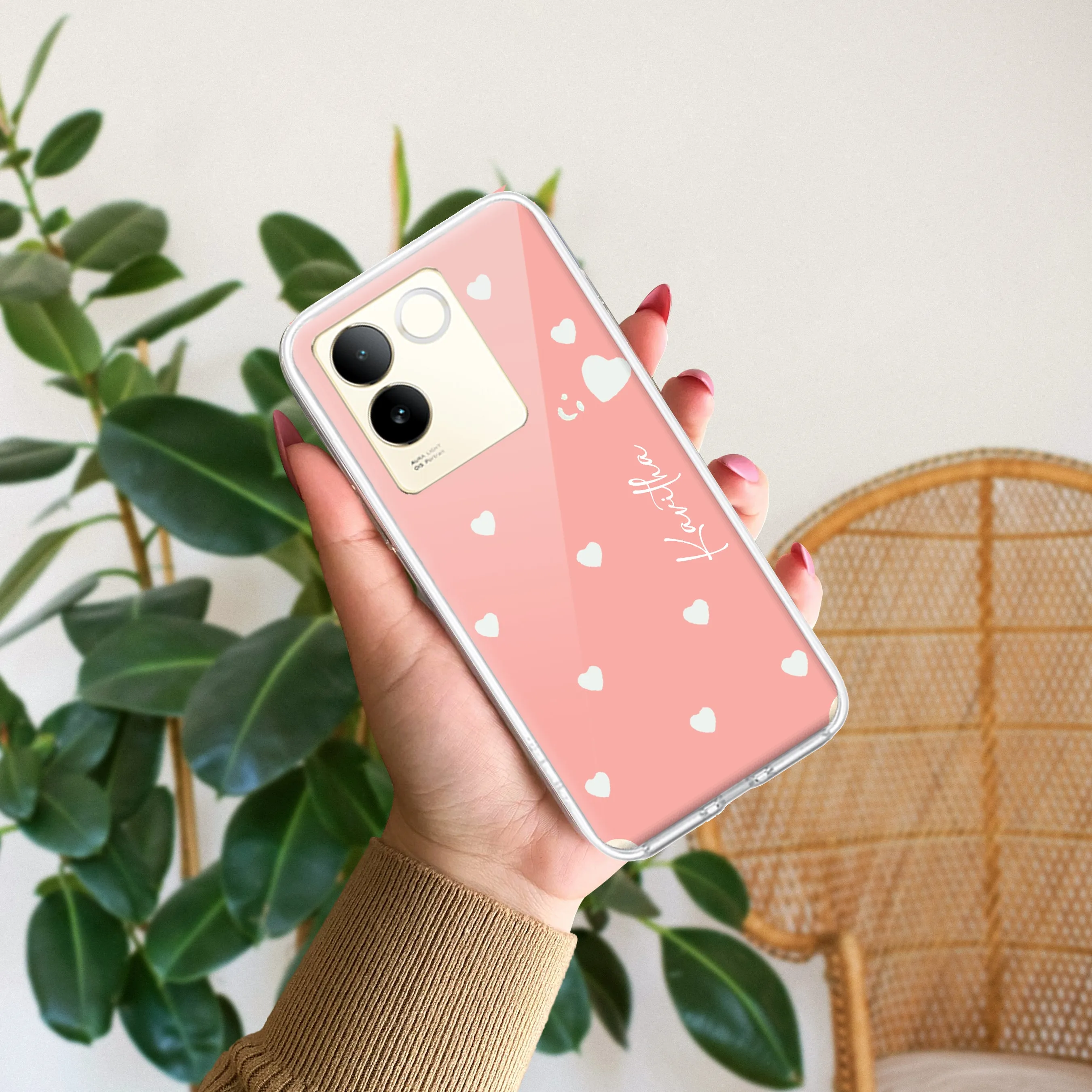 Be Loved Customize Transparent Silicon Case Peach For Vivo
