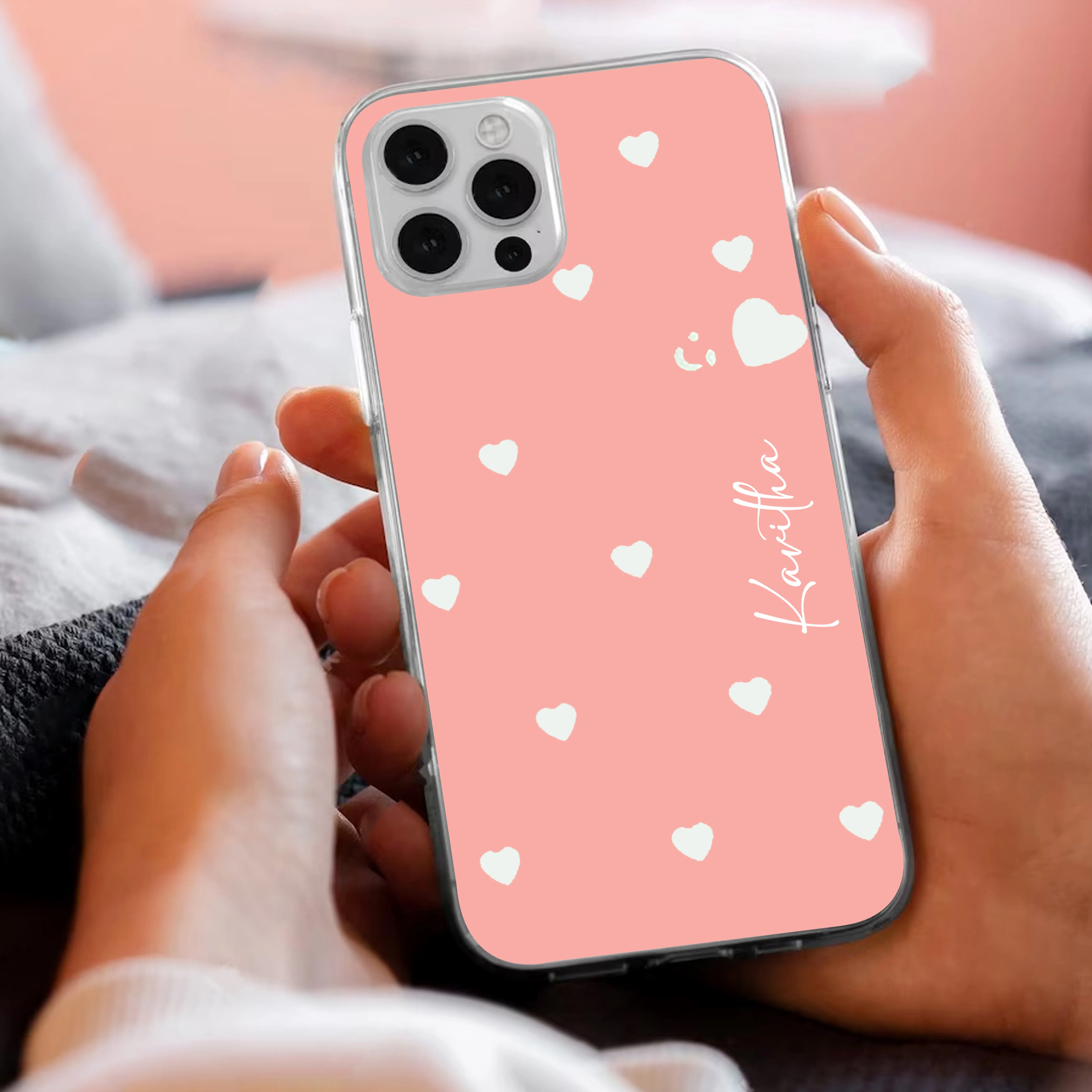 Be Loved Customize Transparent Silicon Case Peach For Vivo