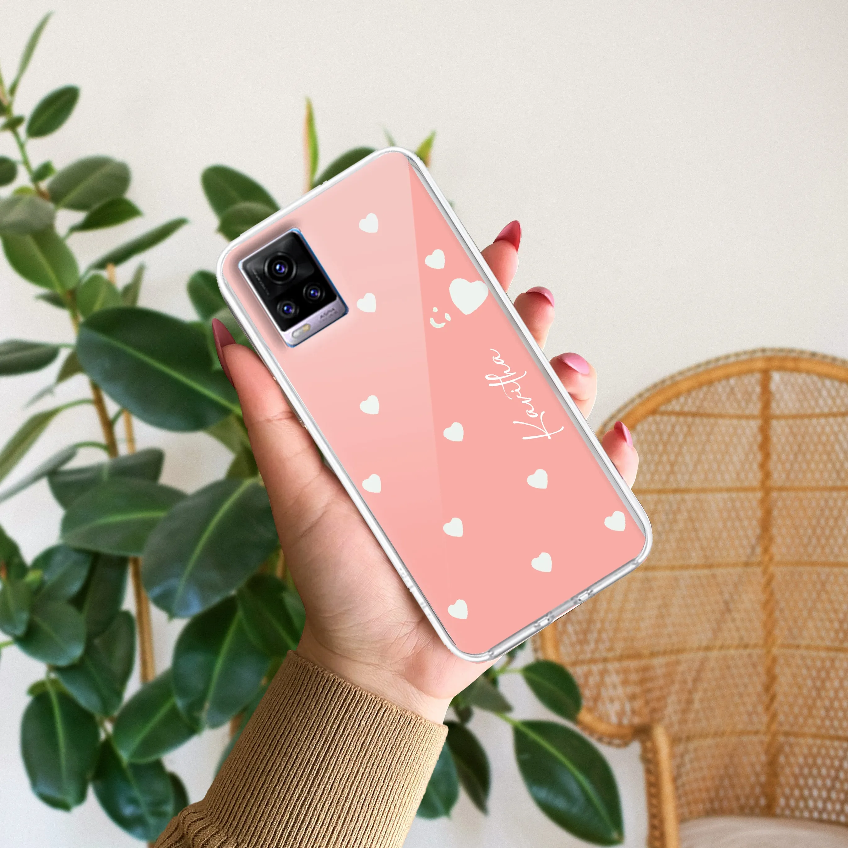 Be Loved Customize Transparent Silicon Case Peach For Vivo