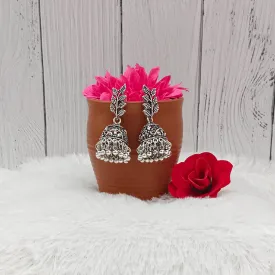 Bhavi Jewels Oxidised Plated Jhumkis Earrings