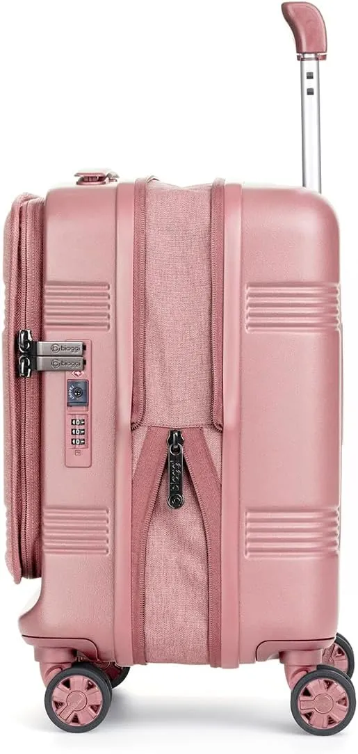 biaggi Runway Hybrid Expandable Underseat Carry-On  Lightweight TSA-Approved Polycarbonate Travel Bag, Perfect for Getaways & Long Weekends (Expandable Underseater, Pink)