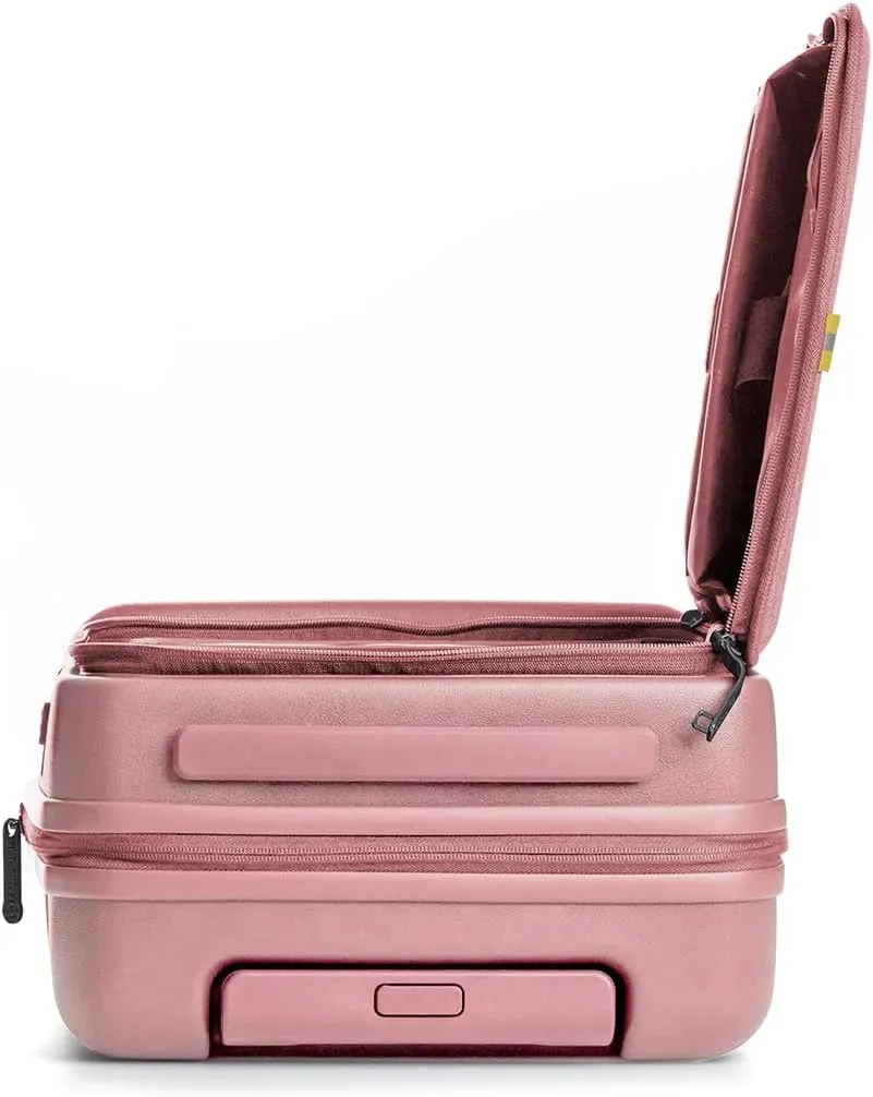 biaggi Runway Hybrid Expandable Underseat Carry-On  Lightweight TSA-Approved Polycarbonate Travel Bag, Perfect for Getaways & Long Weekends (Expandable Underseater, Pink)