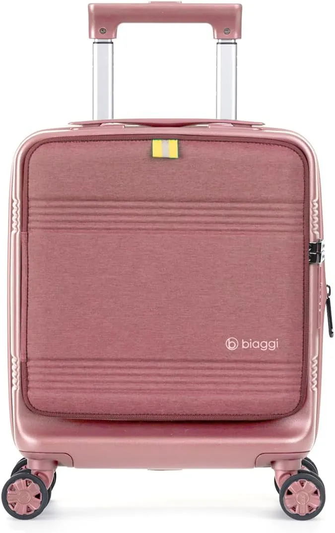 biaggi Runway Hybrid Expandable Underseat Carry-On  Lightweight TSA-Approved Polycarbonate Travel Bag, Perfect for Getaways & Long Weekends (Expandable Underseater, Pink)