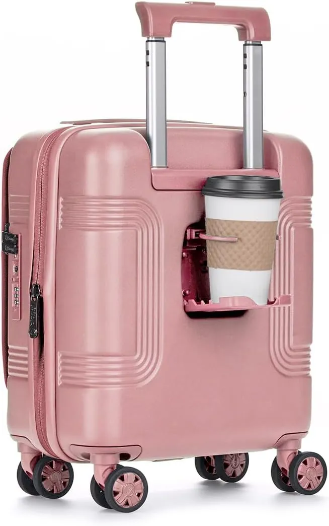 biaggi Runway Hybrid Expandable Underseat Carry-On  Lightweight TSA-Approved Polycarbonate Travel Bag, Perfect for Getaways & Long Weekends (Expandable Underseater, Pink)