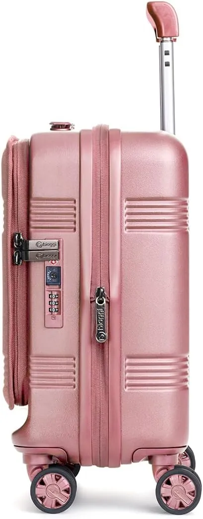 biaggi Runway Hybrid Expandable Underseat Carry-On  Lightweight TSA-Approved Polycarbonate Travel Bag, Perfect for Getaways & Long Weekends (Expandable Underseater, Pink)
