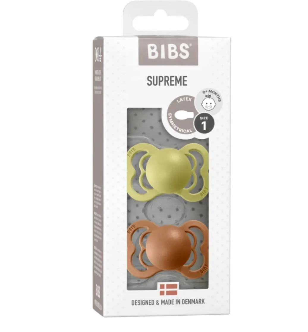 BIBS Dummies - Supreme Latex Colour 2 Pk Meadow/Earth