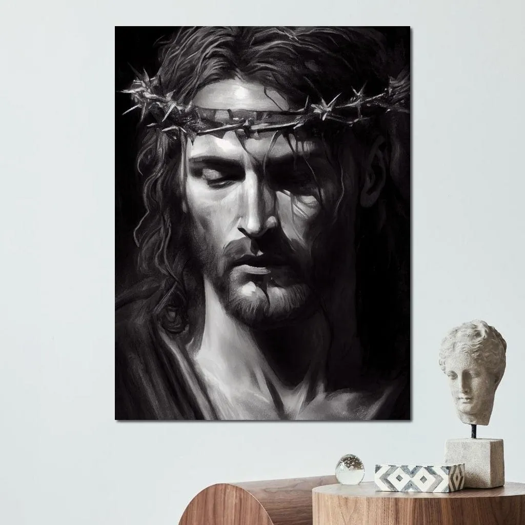 Black & White Jesus Portrait - Neal Hackett