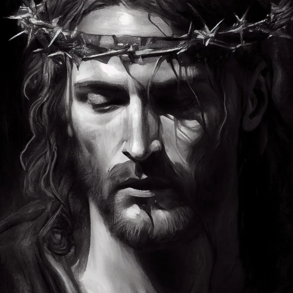 Black & White Jesus Portrait - Neal Hackett