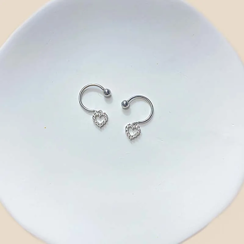 Bow Heart Design Zircon Stainless Steel Nipple Ring