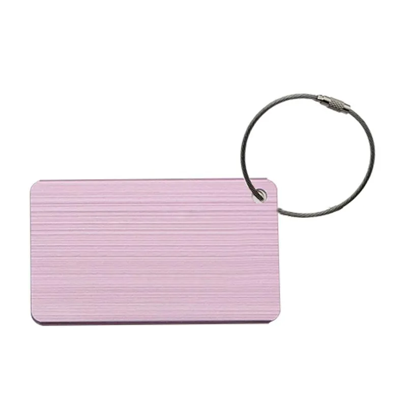 Brushed Metal Luggage Tag With Aeroplane Design