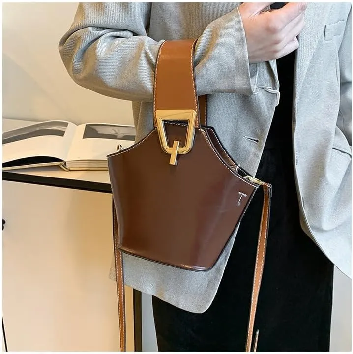Bucket Bags for Women Top Handle Bag Cross Body Handbag Vegan Leather Shoulder Hobo Tote Bag Trendy Crossbody Purse