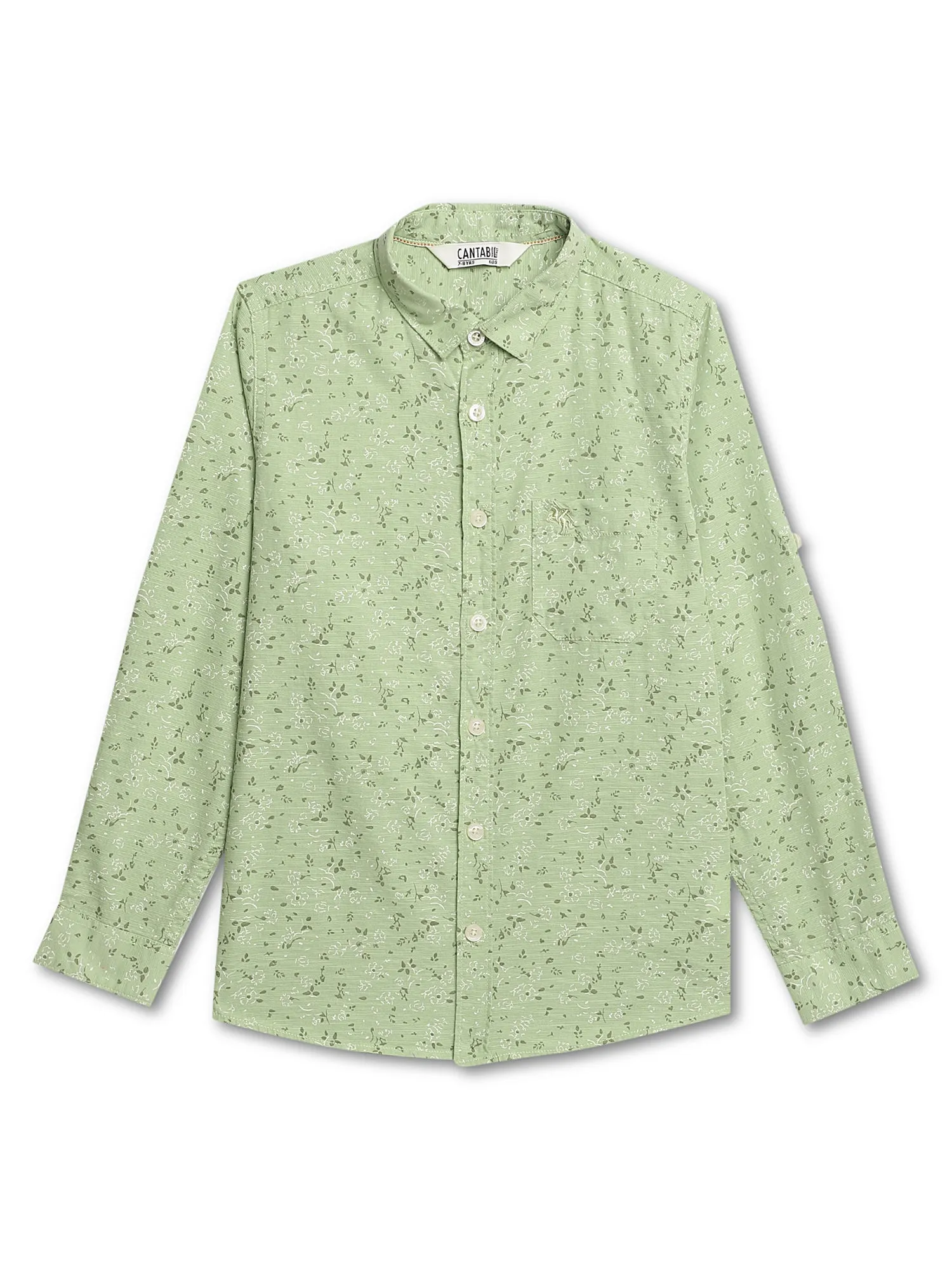 Cantabil Boys Printed Green Shirt