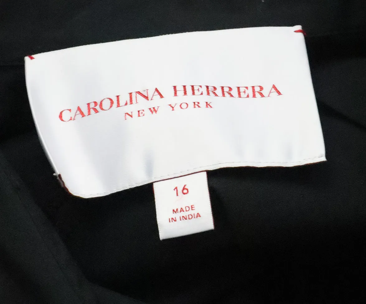 Carolina Herrera Black Embroidered Dress sz 16