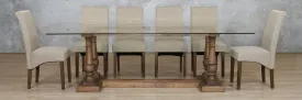 Charlotte Glass Top & Windsor 10 Seater Dining Set