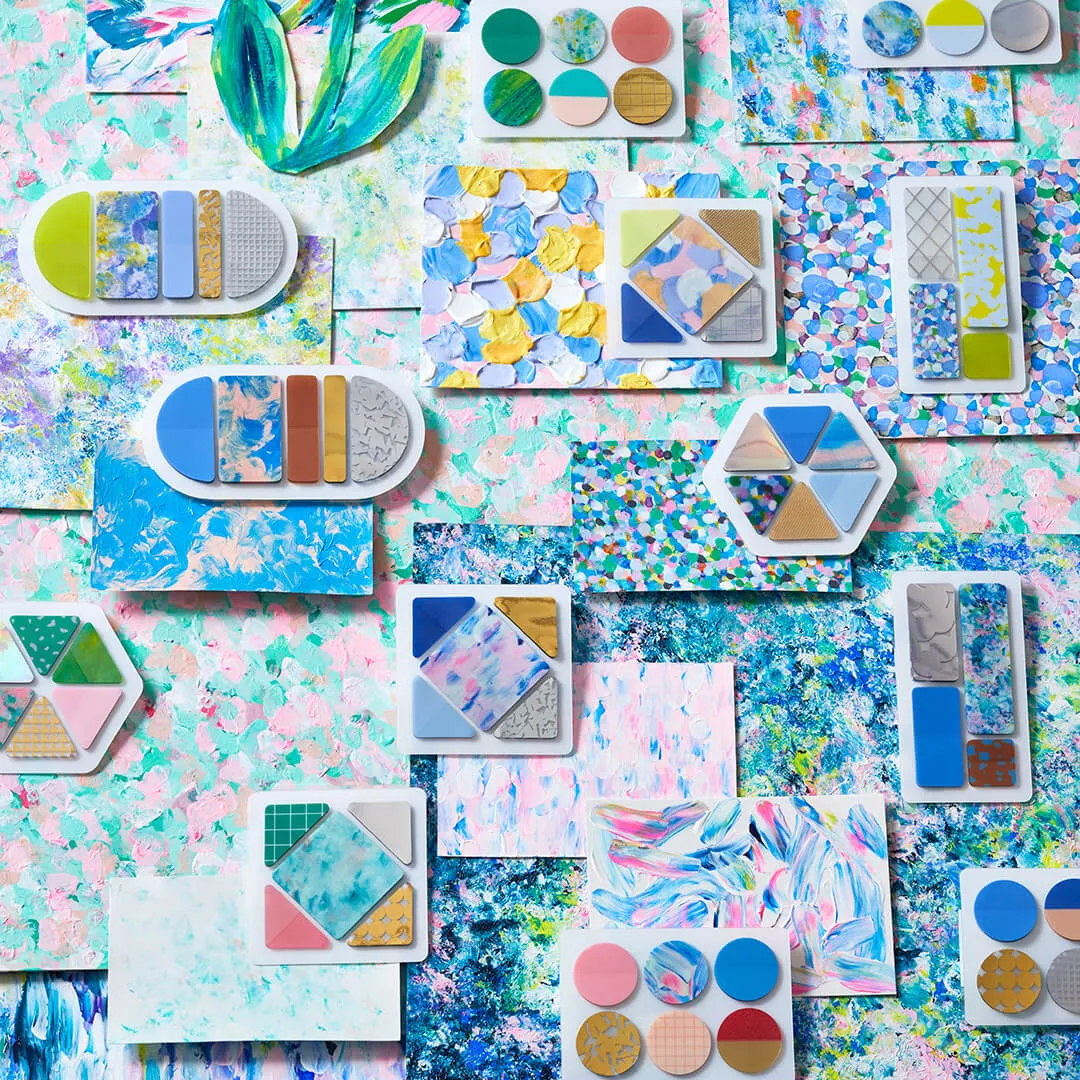 COFFRET TRIANGLE Cosmetic Motif Film Sticker - Horizon Blue (COFT001)