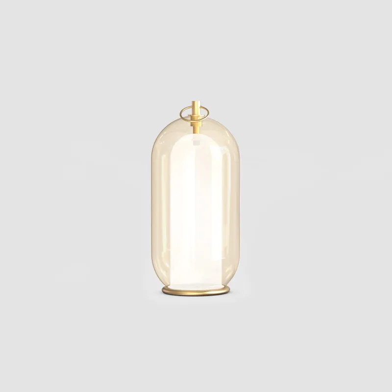 Contemporary Double-Chamber Glass Table Lamp
