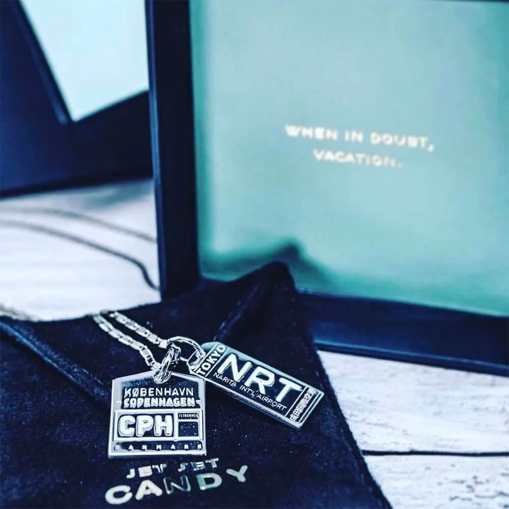 Copenhagen Denmark CPH Luggage Tag Charm Silver