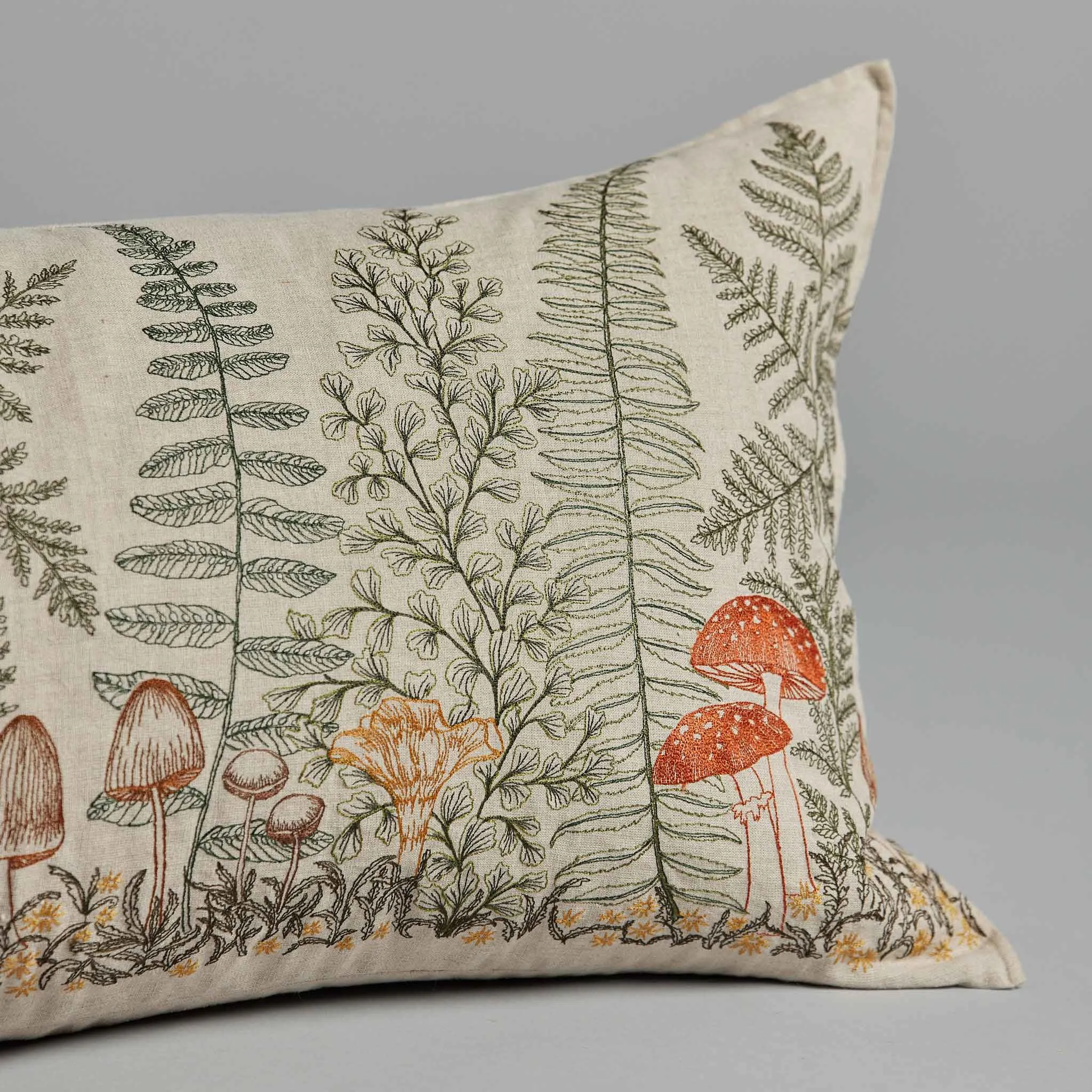 Coral & Tusk Mushrooms and Ferns Lumbar Pillow