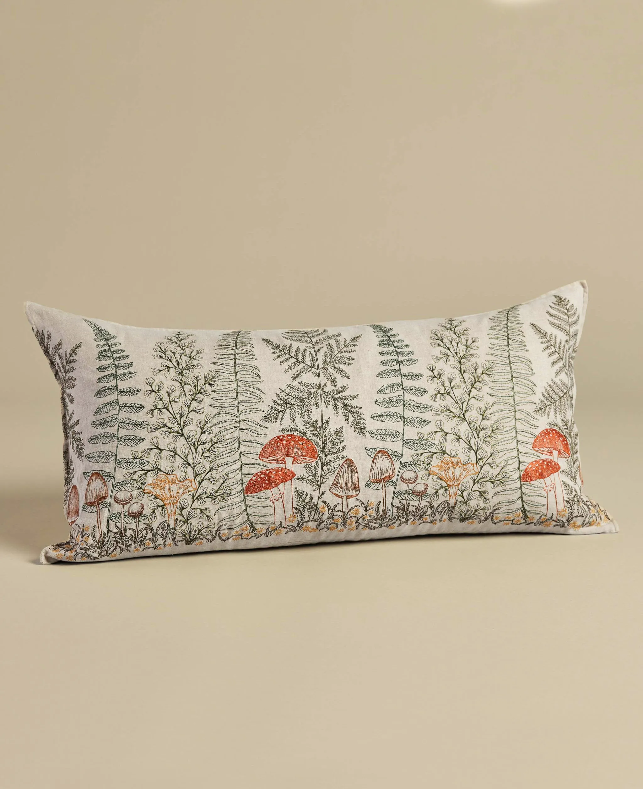 Coral & Tusk Mushrooms and Ferns Lumbar Pillow