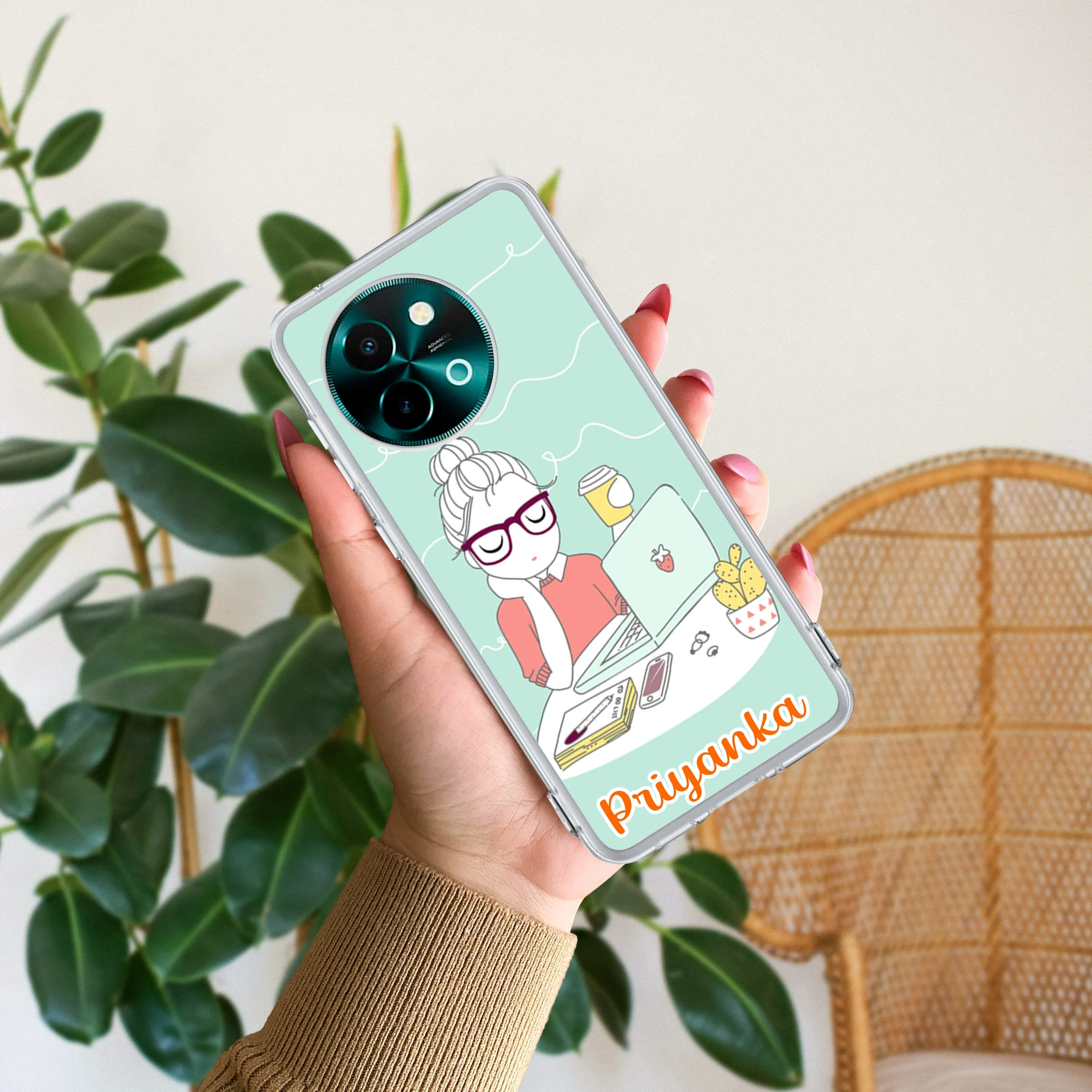 Creator Girl Customize Transparent Silicon Case For Vivo
