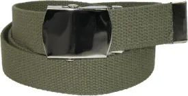 CTM Big & Tall Cotton Adjustable Belt with Nickel Buckle
