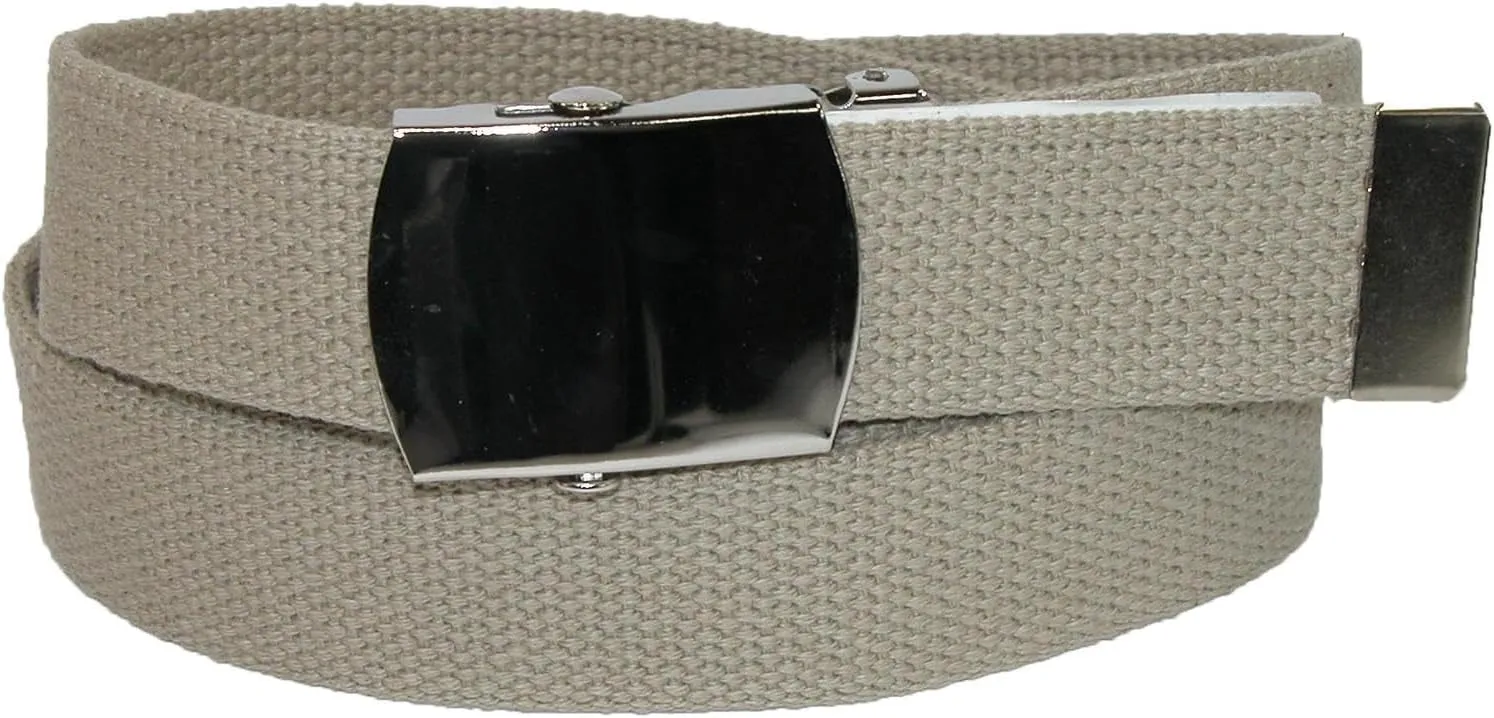 CTM Big & Tall Cotton Adjustable Belt with Nickel Buckle