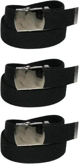 CTM Big & Tall Cotton Adjustable Belt with Nickel Buckle