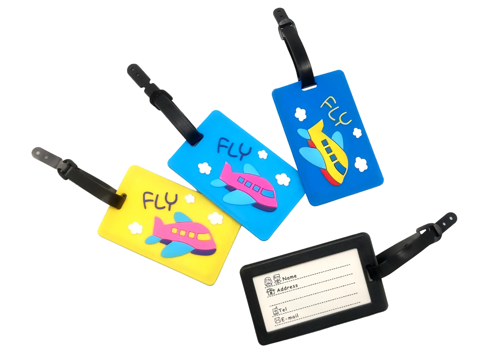 Cute 3D Airplane Design Theme Pattern Luggage Tag