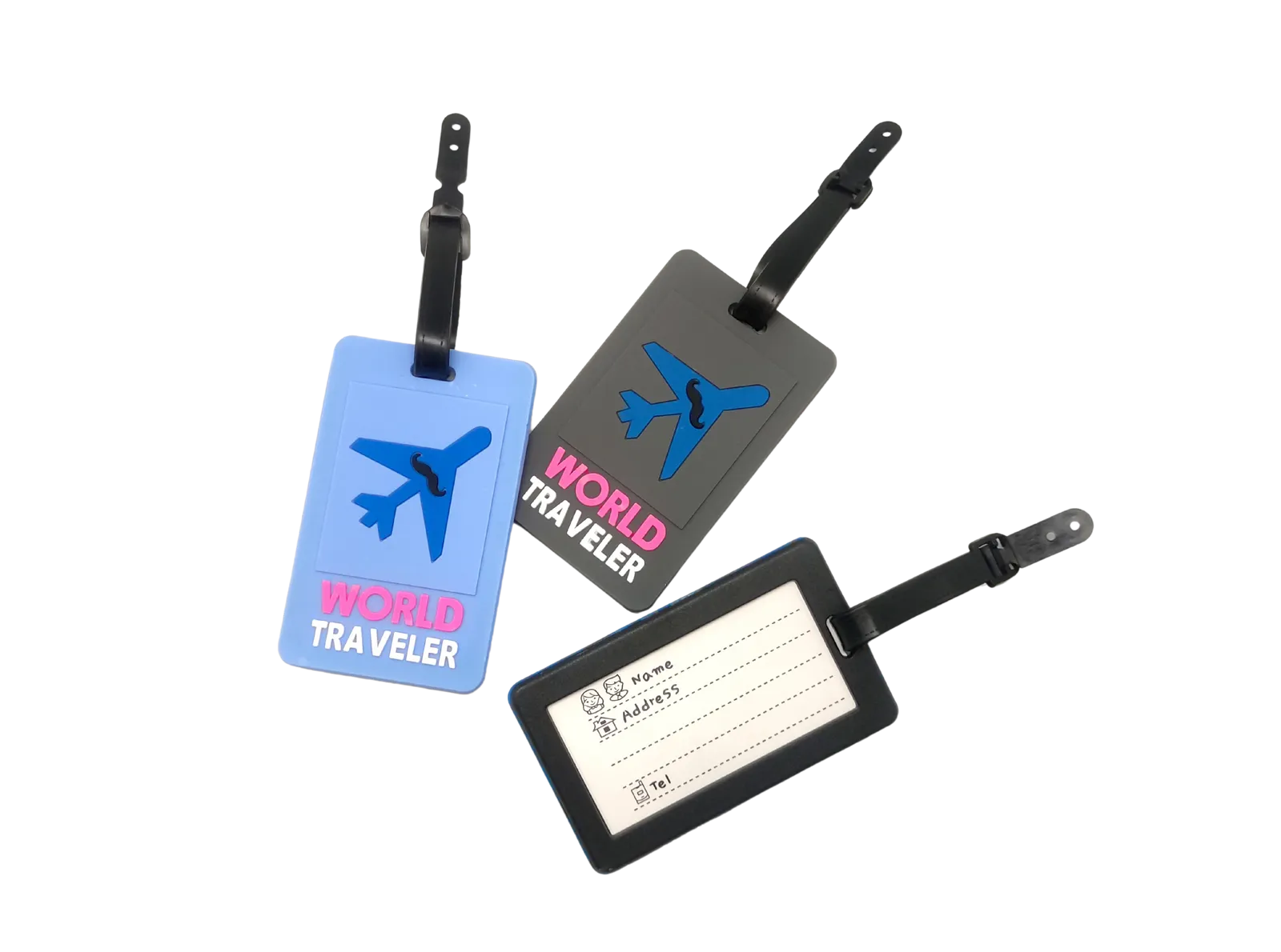 Cute 3D Airplane Design Theme Pattern Luggage Tag