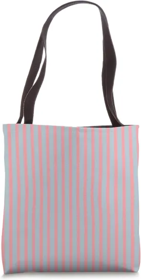 Cute Pastel Gray and Pink Stripes Vertical Line Pattern Tote Bag