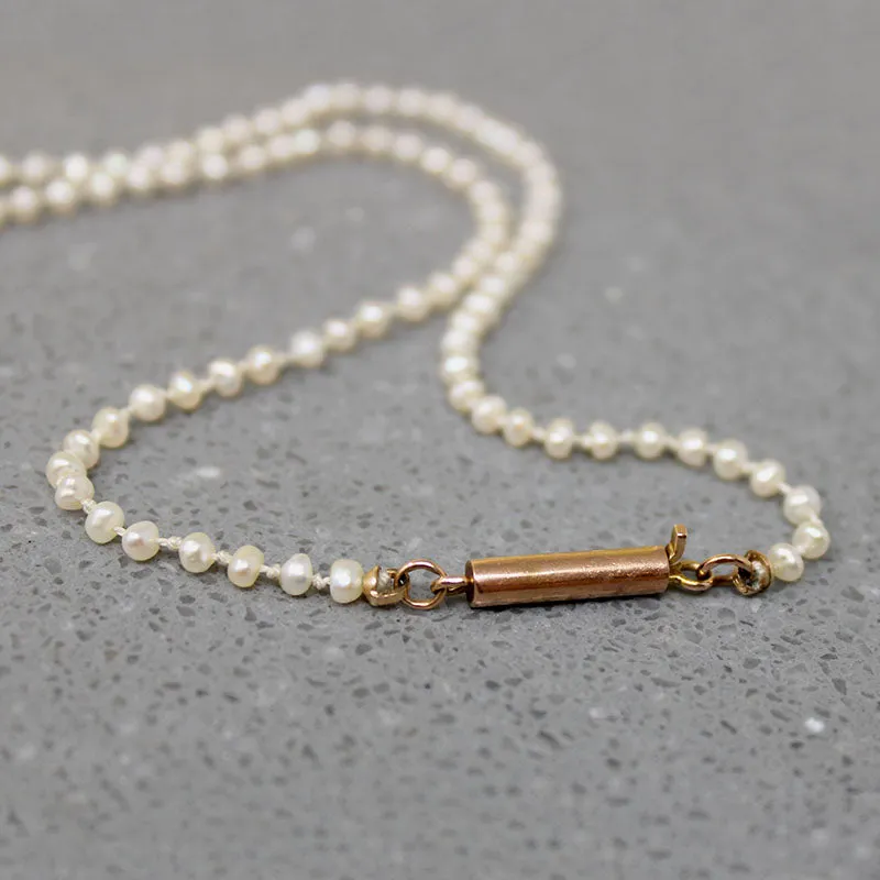Delicate Natural River Pearls with Gold Clasp by Ancient Influences