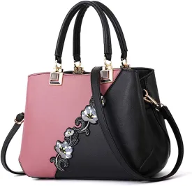ELDA Purses and Handbags for Women Embroidery Top Handle Satchel Fashion Ladies Shoulder Bag Tote Purse Messenger Bags