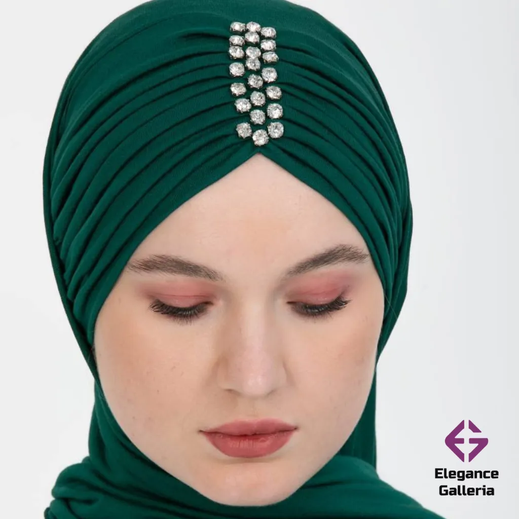 Embellished Diamond Stone Work Layered Jersy Hijab