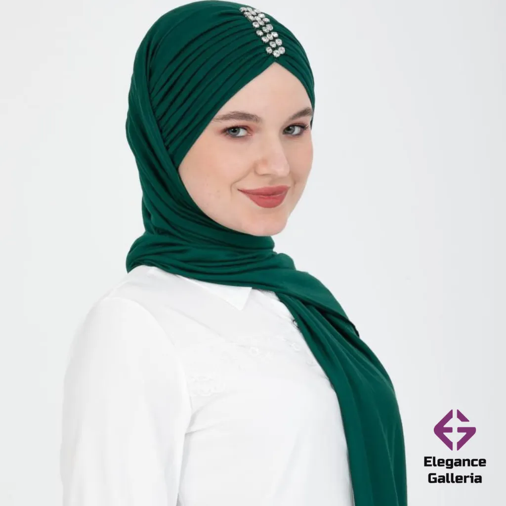 Embellished Diamond Stone Work Layered Jersy Hijab