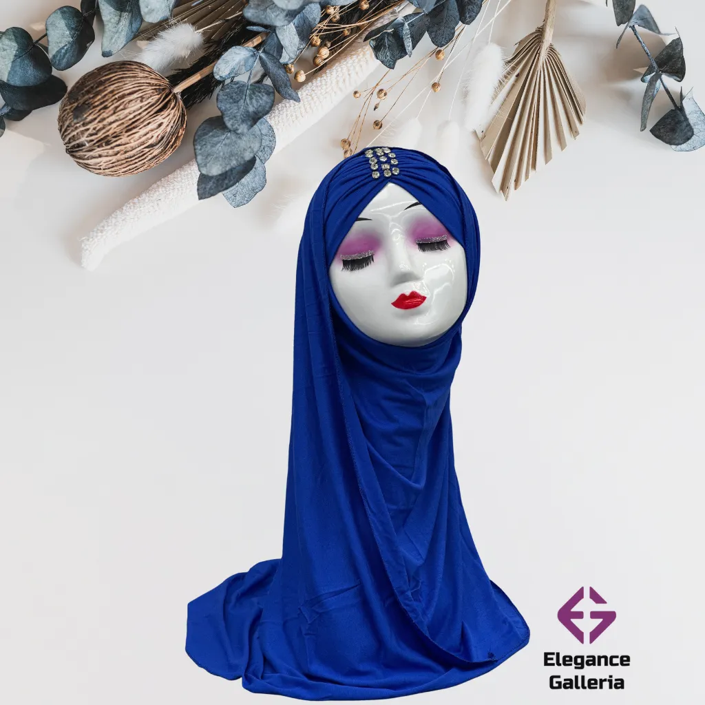 Embellished Diamond Stone Work Layered Jersy Hijab