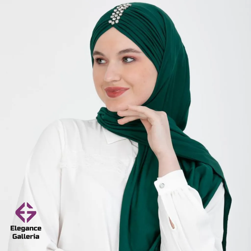 Embellished Diamond Stone Work Layered Jersy Hijab