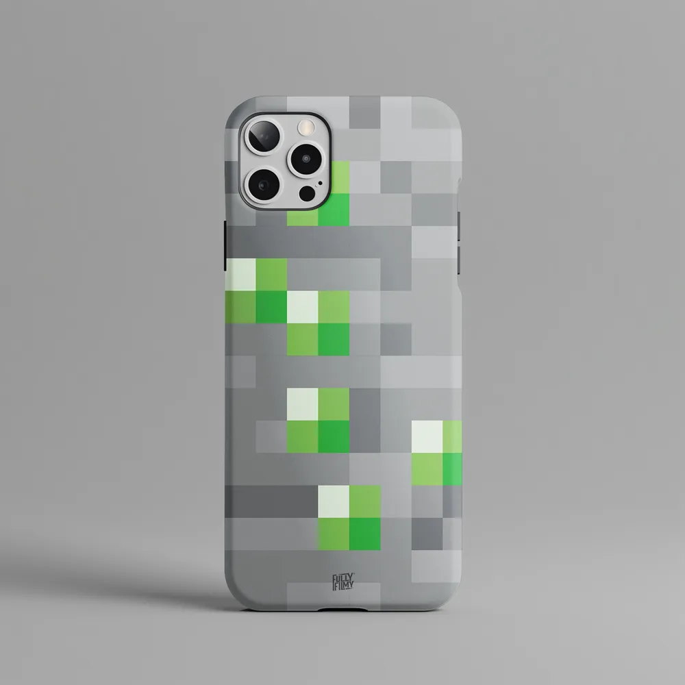 Emerald Block Pattern | Hard Phone Case