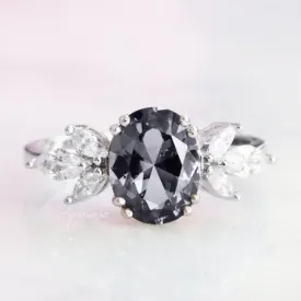 Elegant Eva Gray Diamond Ring - Premium Sterling Silver Jewelry