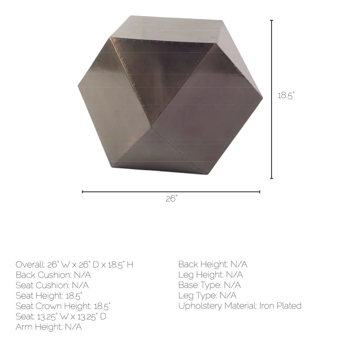 Exagoni End Side Table Black Iron
