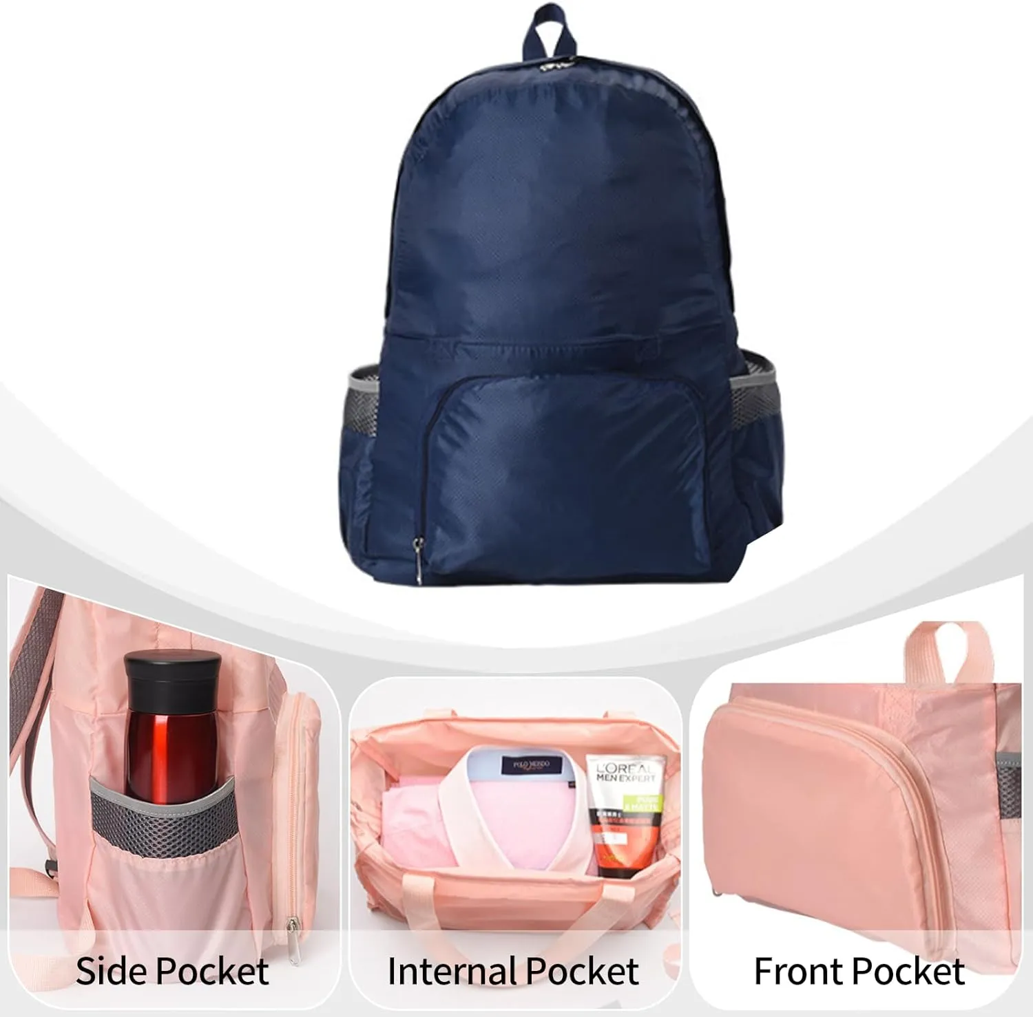 Foldable Hiking Backpack Travel Daypack Shoulder Bag 35L Multiple Uses for Outdoor Sports Cycling Women Men