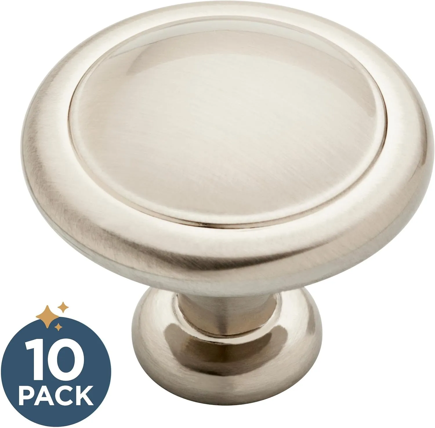 Franklin Brass Ring Round (10-Pack) Cabinet Knobs | Satin Nickel Handles for Dresser Furniture Drawers/Kitchen/Door/Bathroom | 1-1/4" P35597K-SN-B