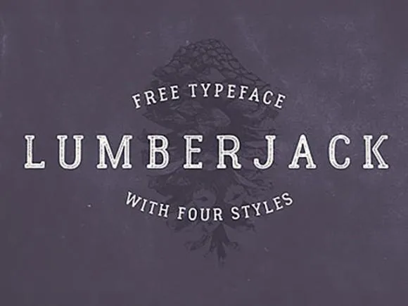 Free Lumberjack typeface with 4 styles