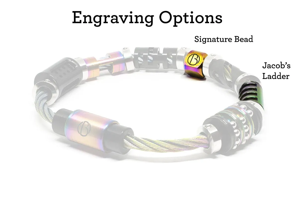 Fully Loaded Aurora CABLE Stainless Steel Bracelet