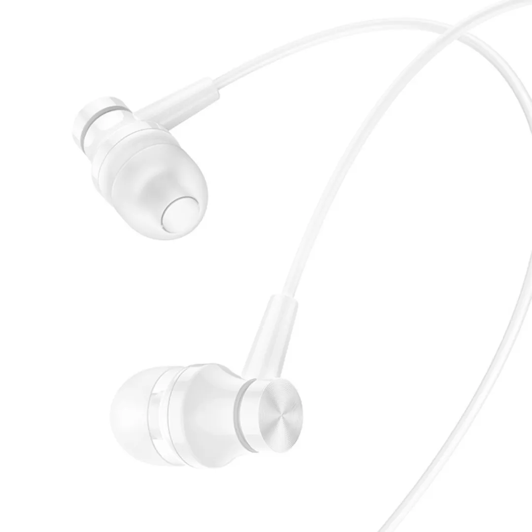 Gadget Max GM07 Wired Earphones with Mic - High Bass Stereo, 3.5mm Jack, 1.2M Cable - White