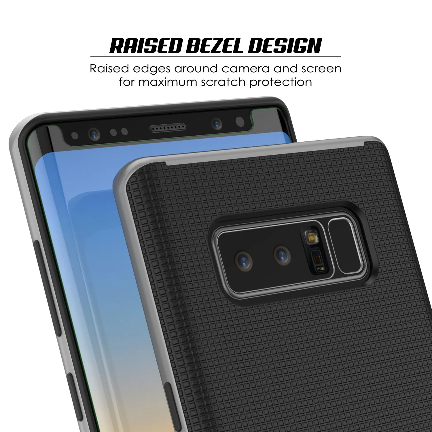 Galaxy Note 8 Hybrid 3-Piece Anti-Shock Dual Layer Case | Silver