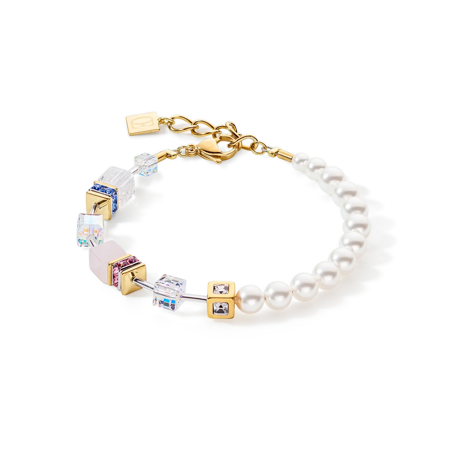 GeoCUBE® Precious Fusion Pearls bracelet multicolour pastel