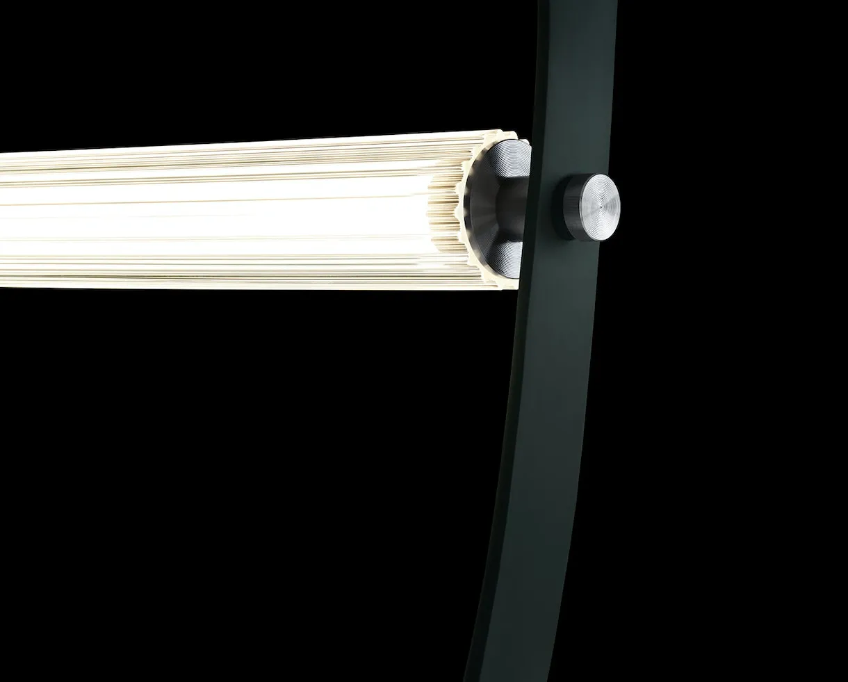 Glass Tube Italian Postmodern Design Leather Belt Long Chandelier