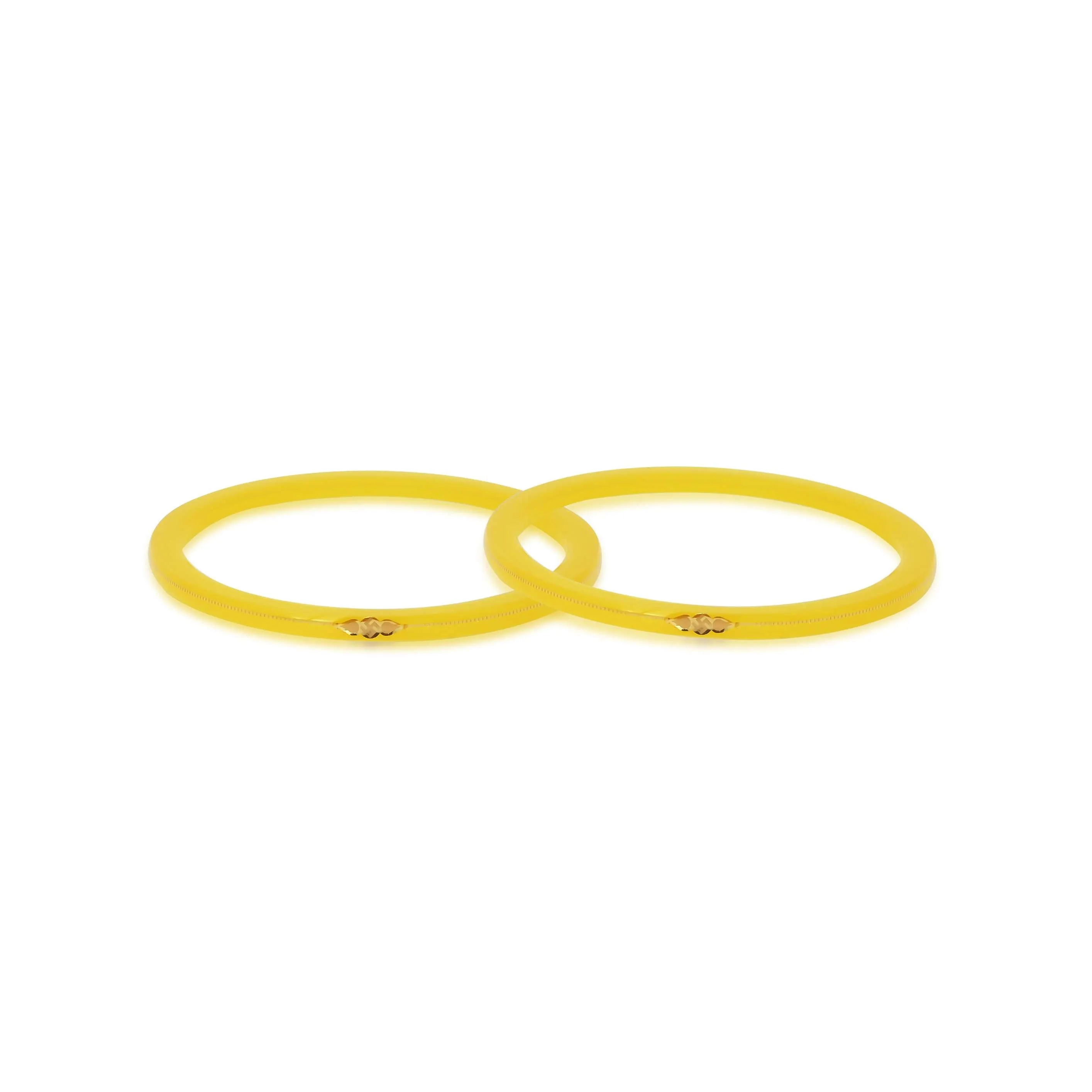 Gold Yellow Small Swastika Design Bangle