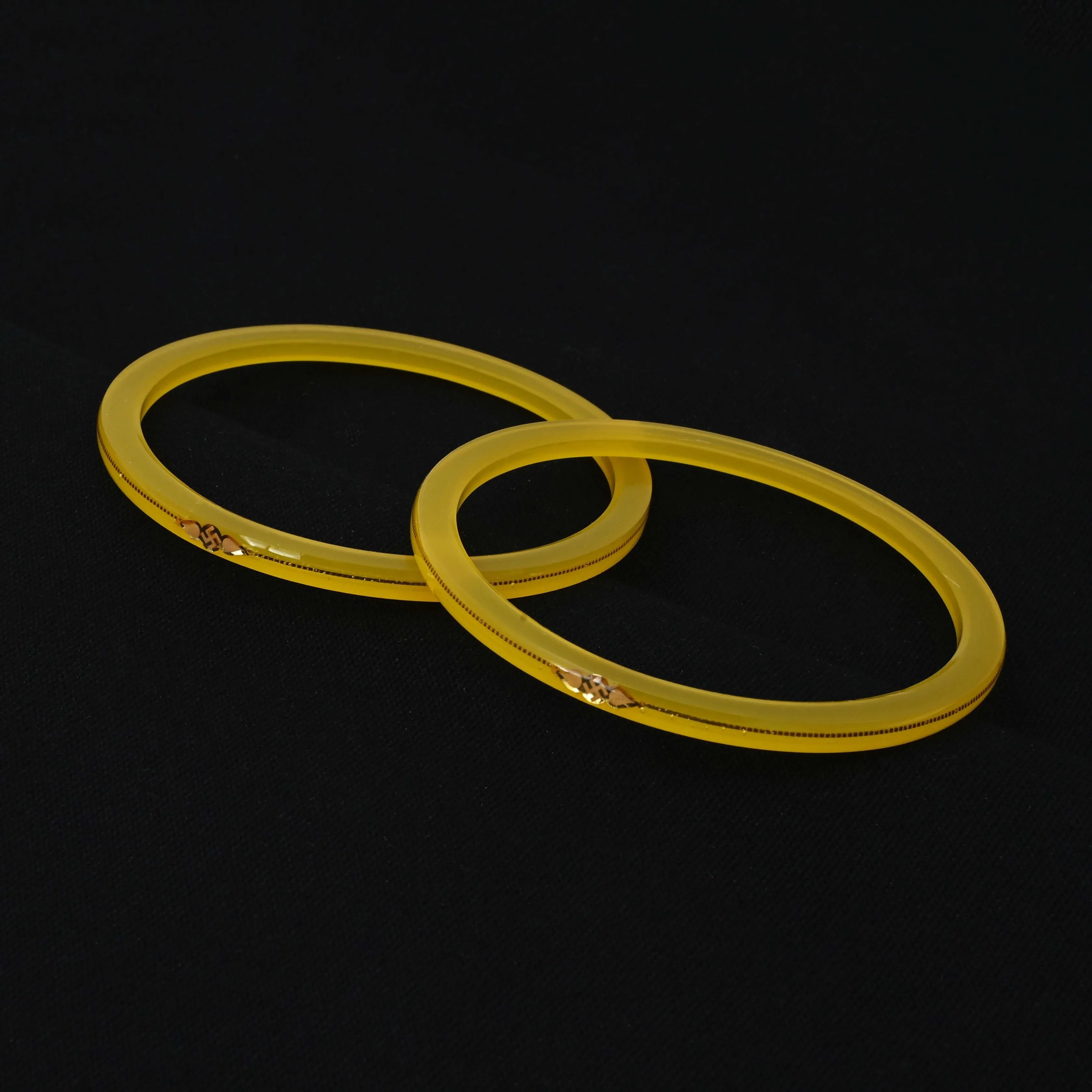 Gold Yellow Small Swastika Design Bangle