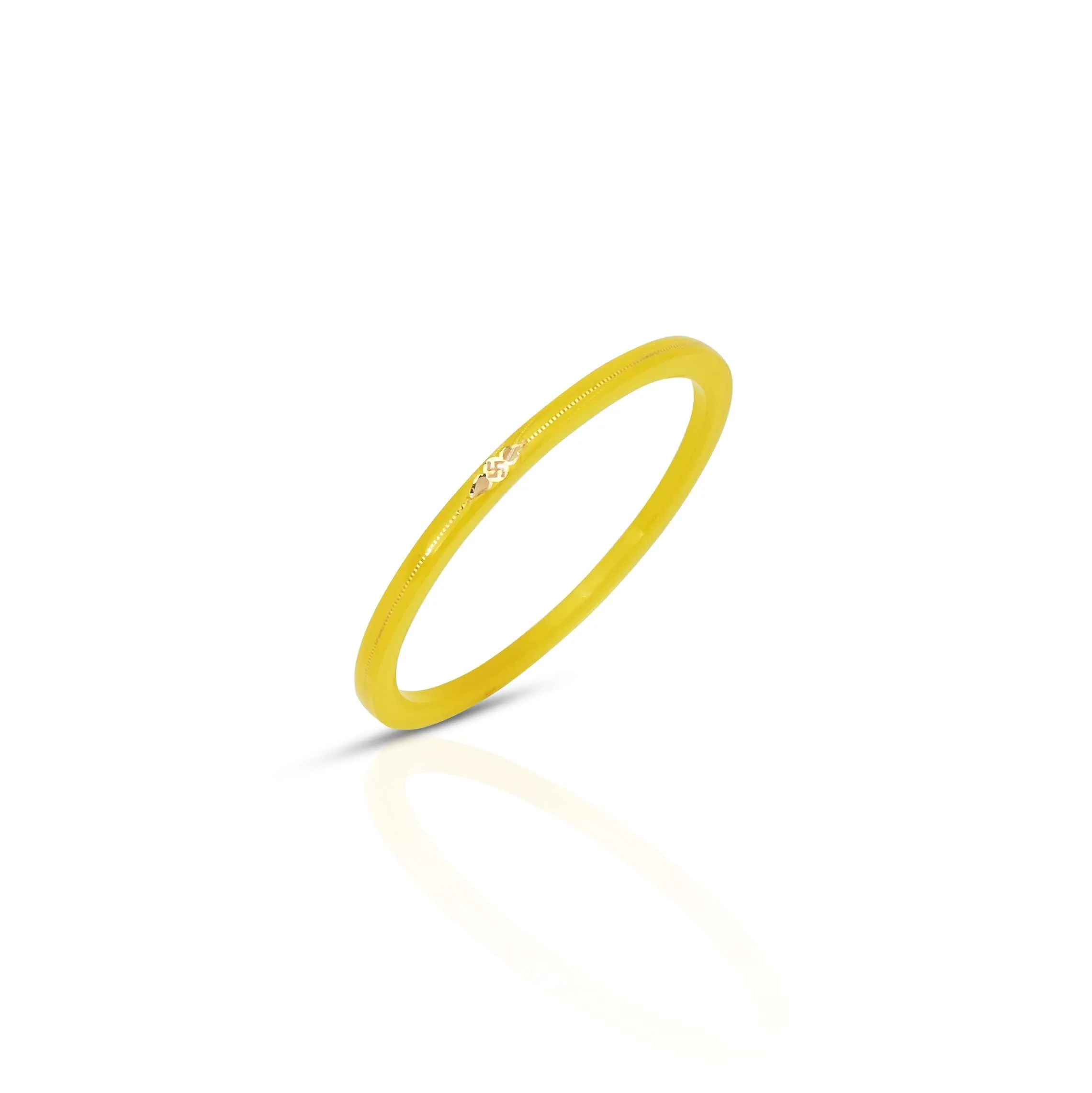 Gold Yellow Small Swastika Design Bangle